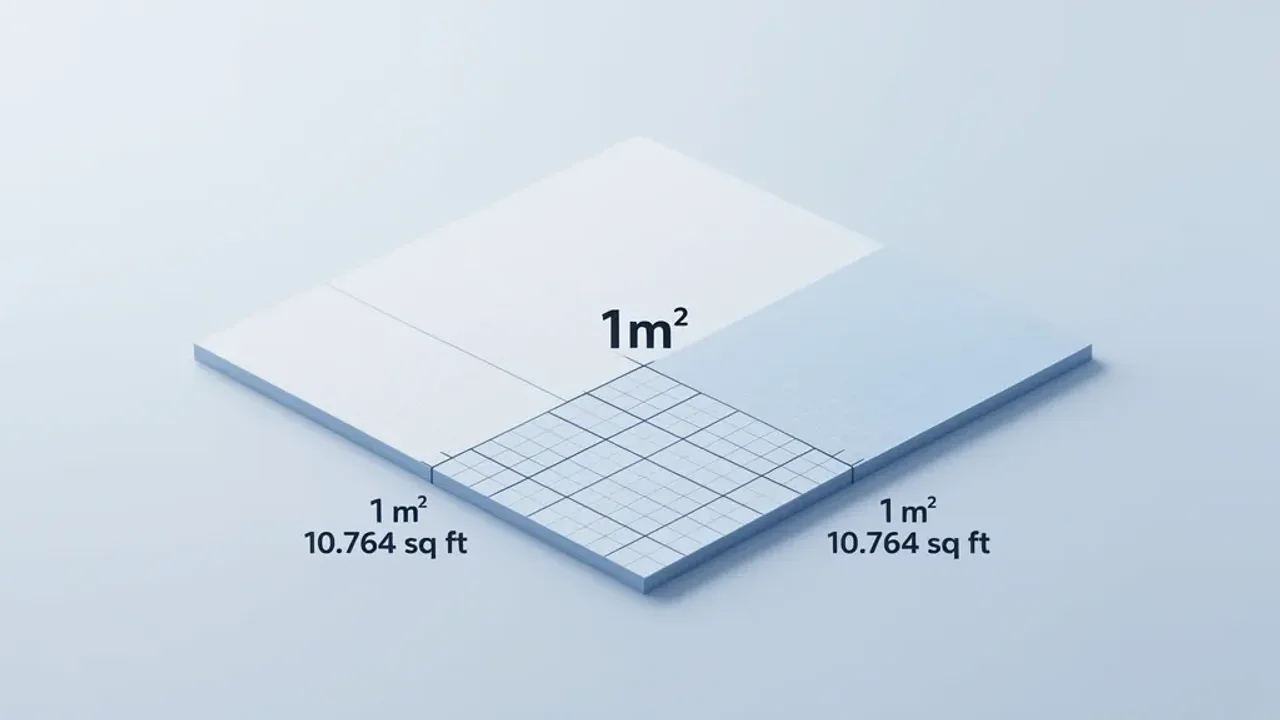 1 Square Meter to Square Feet: 10.764 Conversion Guide