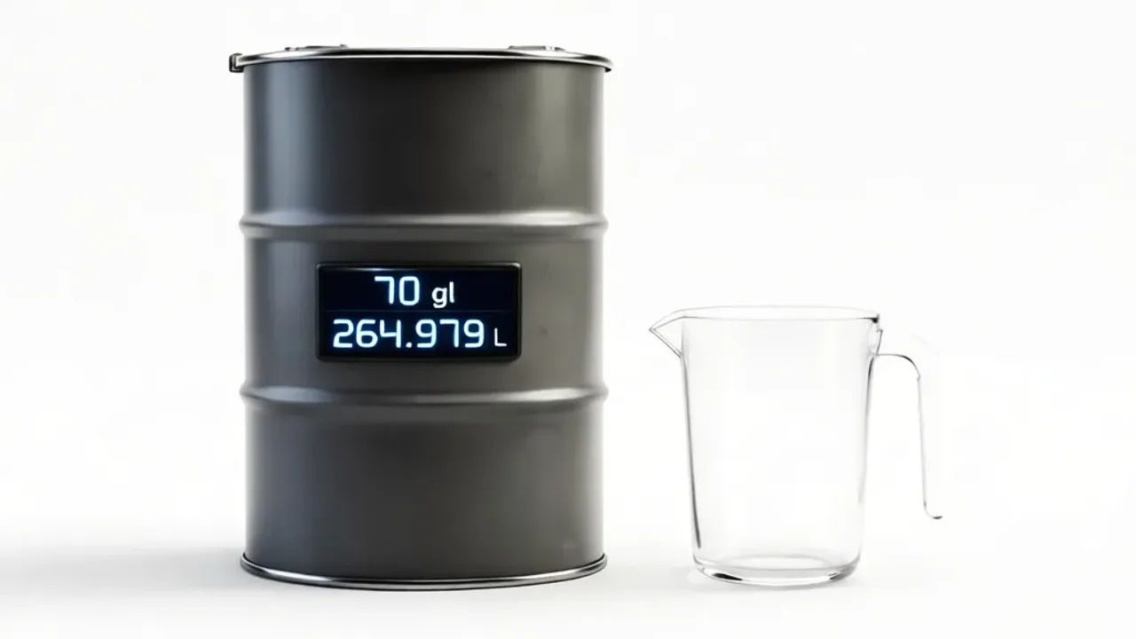 70 Gallons to Liters: 264.979 Liters Conversion Guide