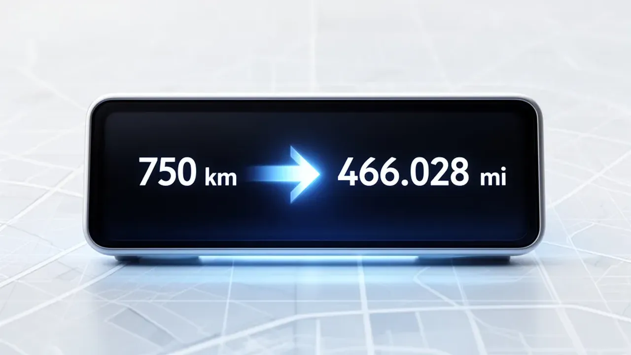 750 km to Miles: How to Convert 750 Kilometers to 466.028 Miles
